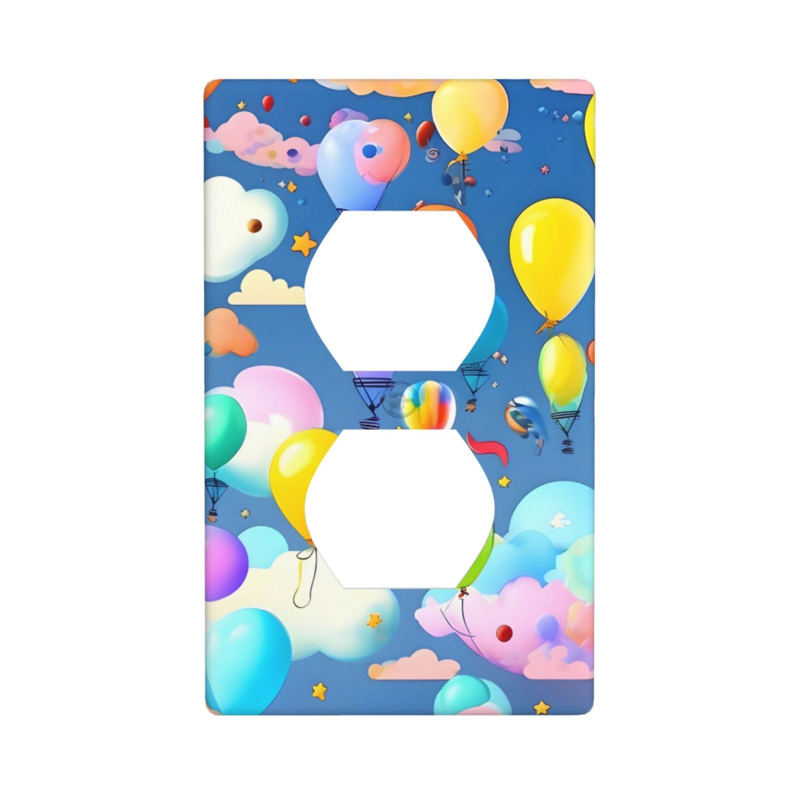 Colorful Balloons Decorative Switch Plate Cover-Unbreakable Polycarbonate Wall Plate for Home Office, 1 Gang with Screws
