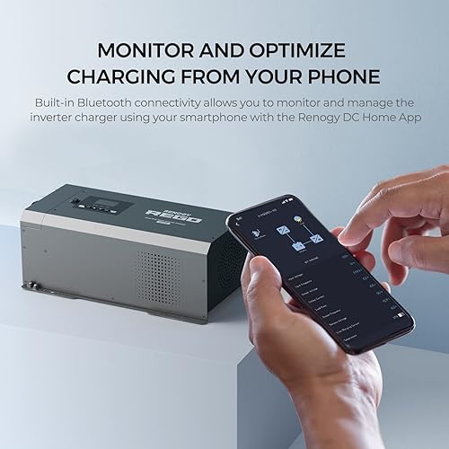 Miniatura 4 de Renogy REGO - Cargador inversor de onda sinusoidal pura de 3000 W con pantalla LCD, 12 V CC a 120 V CA, Bluetooth incorporado de carga de 4 etapas