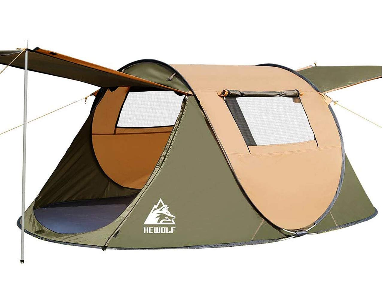Wurfzelt Pop Up Zelt 2-4 Personen Camping Zelt mit Vorzelt Automatik  Ultraleichtes Familienzelt Sekundenzelt Sonnenschutz Cabana Zelt fr  Outdoor Camping Festival, Groes Armeegrn(Braun, L) : Amazon.de: Sport &  Freizeit