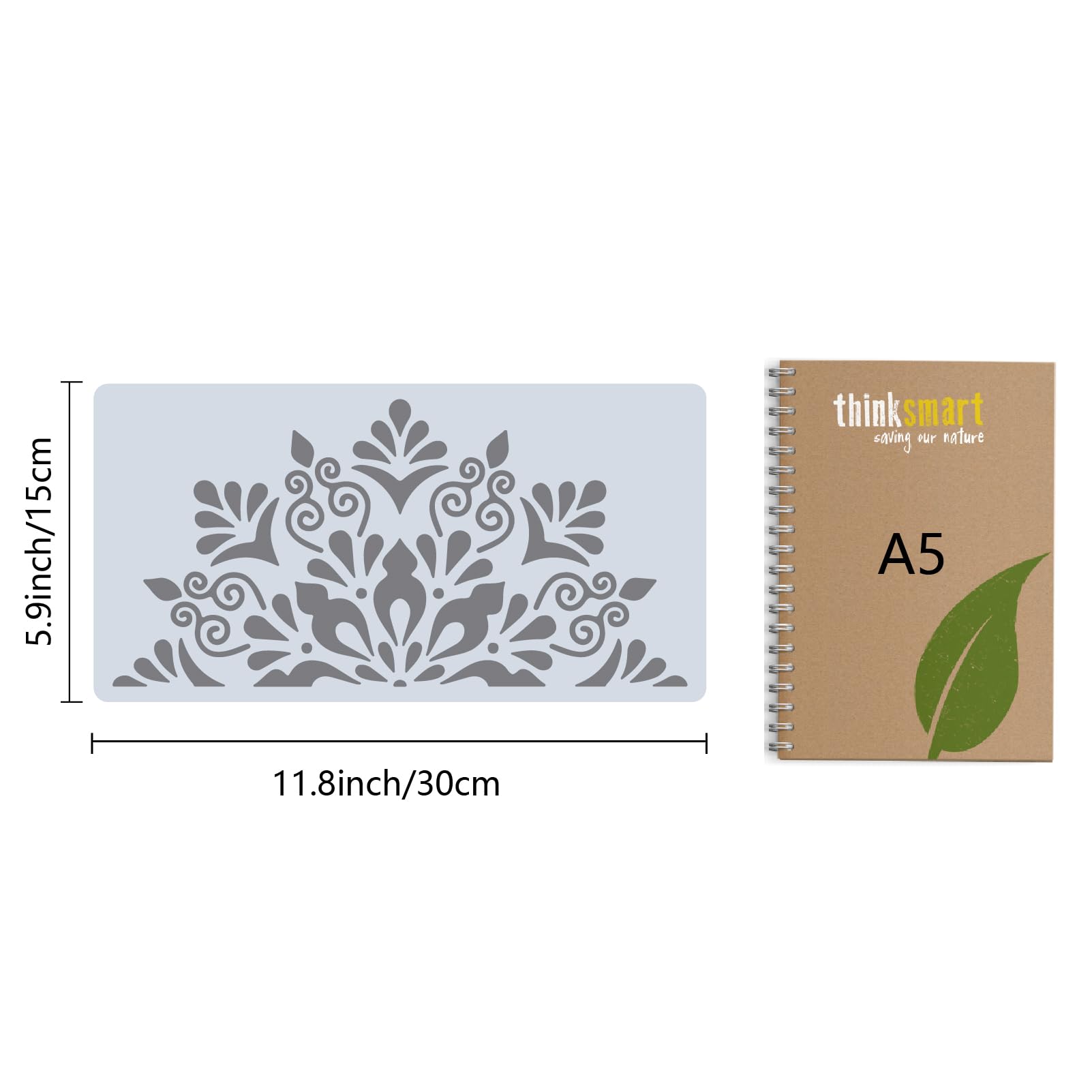 GORGECRAFT 15x20 Cm 4 Pièces Pochoirs Mandala En Plastique Motif Floral Pochoir Bordure De Fleur Modèles Réutilisables Dessin Pour Bricolage Artisanat Peinture Bois Mur Toile Carte Décor à La Maison