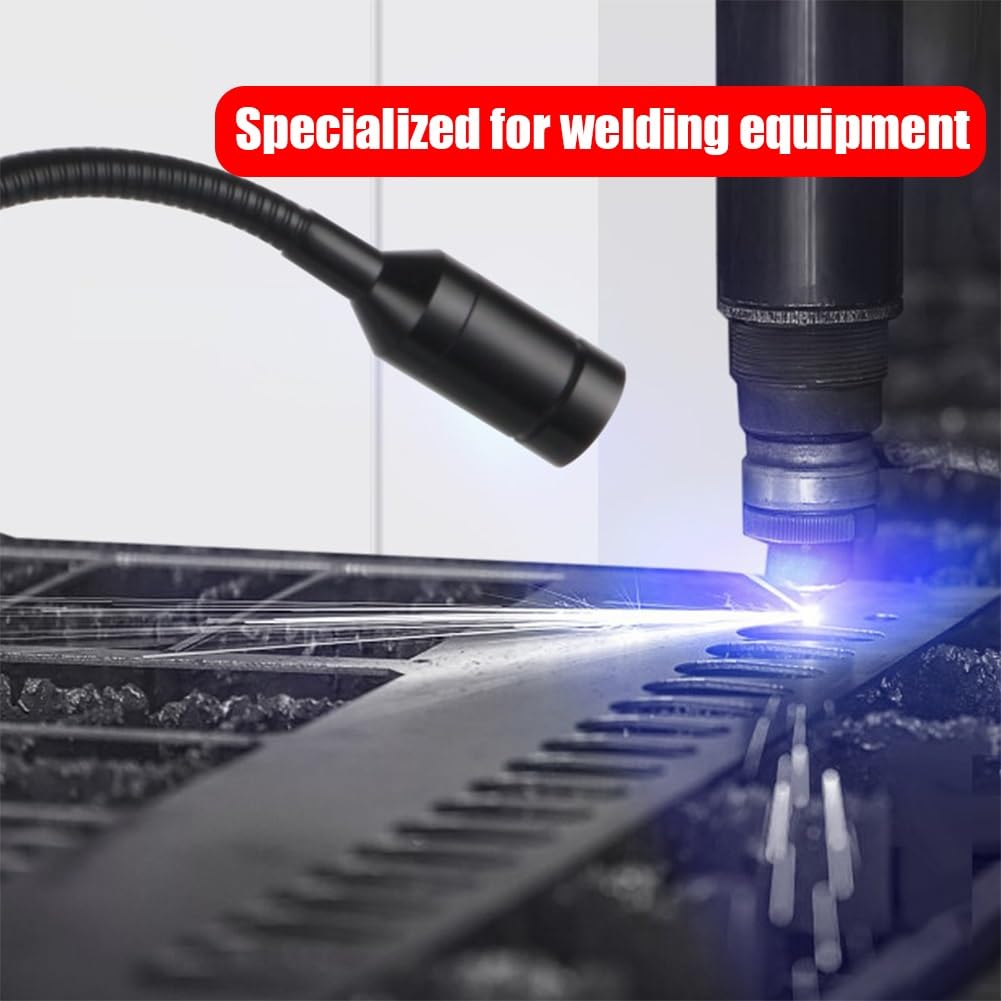 Lampe pour Machine CNC Lampe De Travail LED 3W Bras Flexible en Col De Cygne 19.7 Pouces Zoom Télescopique Lumière Bleue A Utiliser avec Spécialisé pour Le Matériel De Soudage(24v)