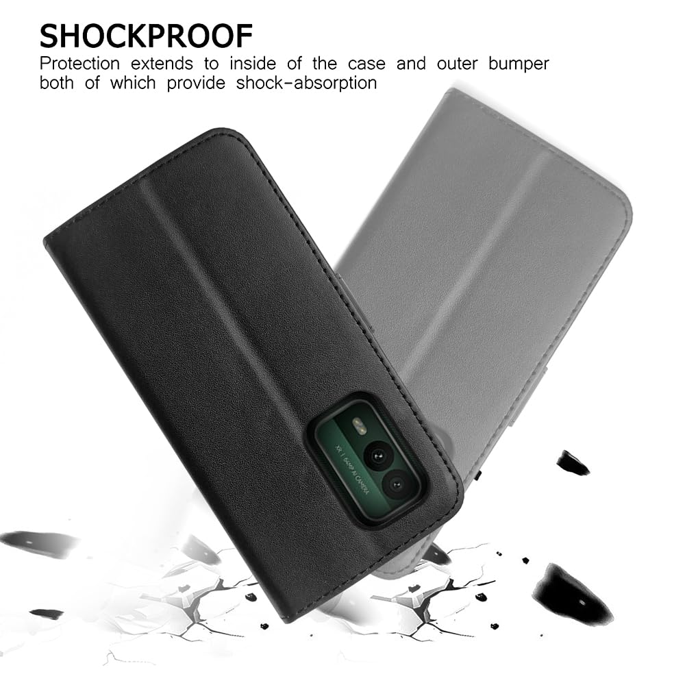 SEAHAI Cover Folio In Pelle Per Nokia XR21 5G, Custodia Portafoglio Con Slot Per Schede E Chiusura Magnetica, Funzione Stand, Colore Marrone