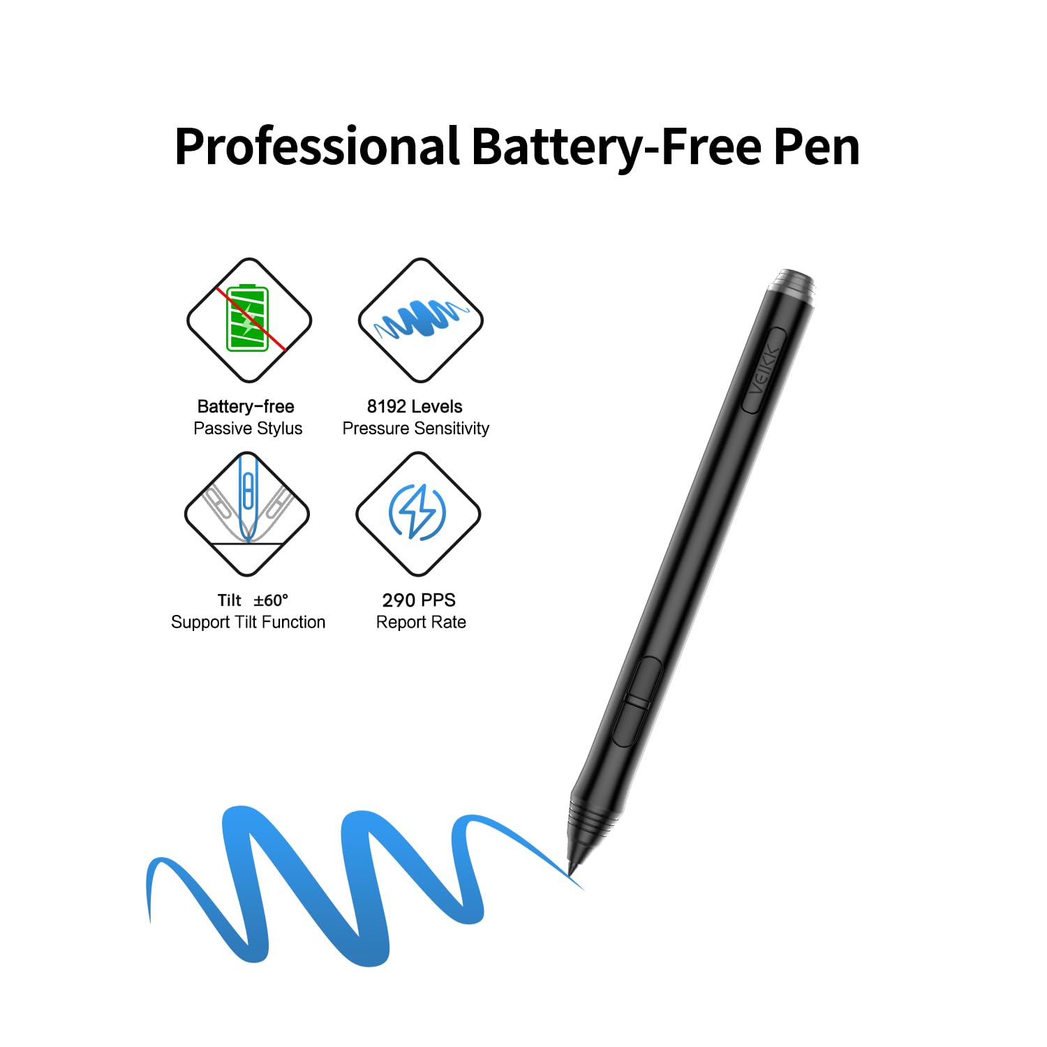 Tablette graphique pour PC VEIKK A15 Pro, 25,4 x 15,2 cm, avec stylo sans pile et 12 touches express pour peinture et édition de photos, compatible avec Windows, Mac, Linux, chrome OS et Anroid