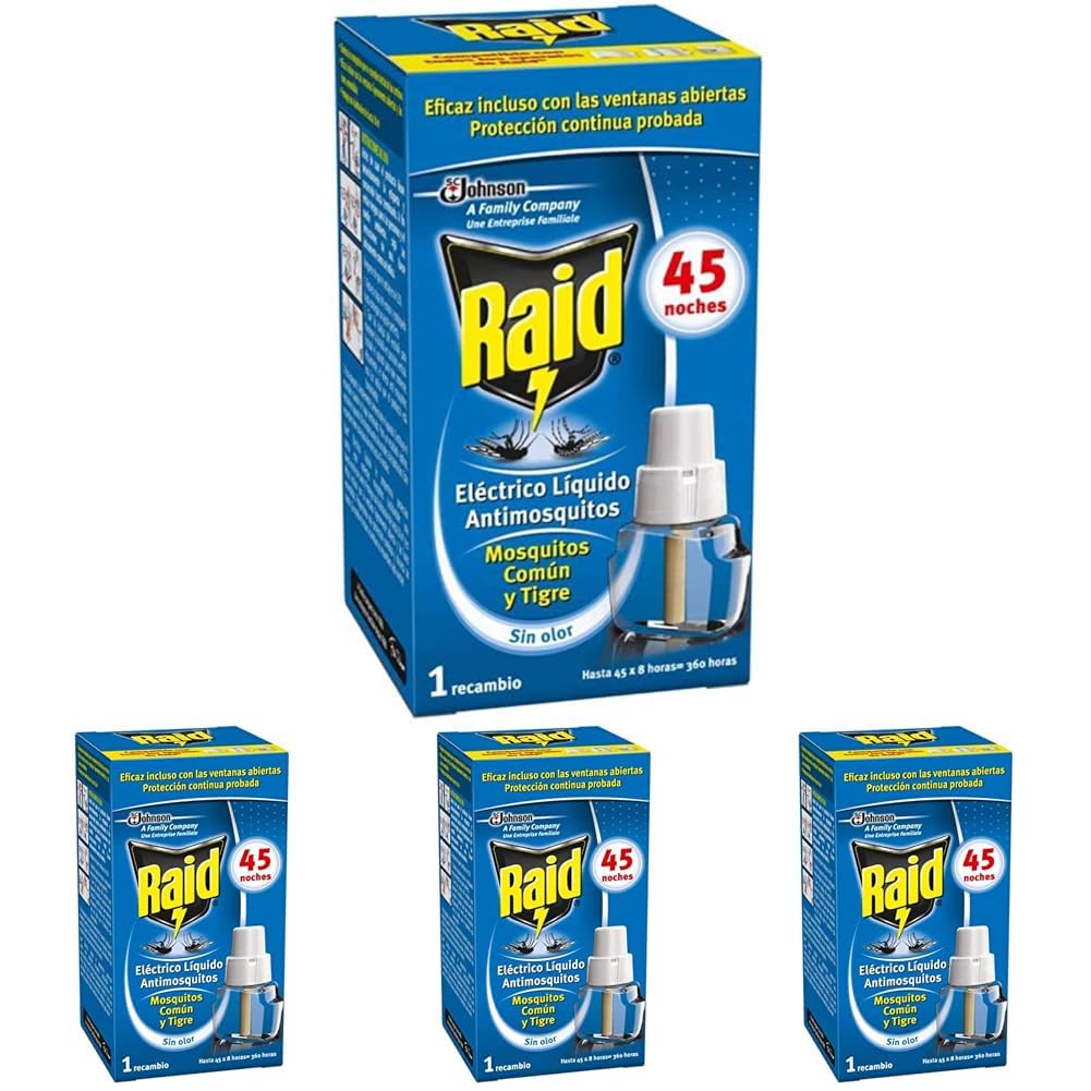 Raid ® Eléctrico Líquido 135 Noches - Recambios Anti Mosquitos comunes y Tigre - 3 recambios de 45 Noches, El embalaje puede variar — view 10