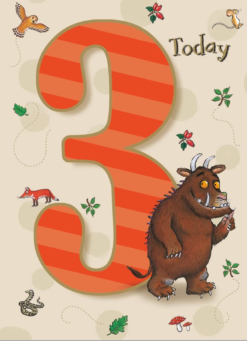 Tarjeta De Cumpleaños Infantil De The Gruffalo - Diseño Oficial Con Licencia, Incluye Sobre - Para Regalar A Niños
