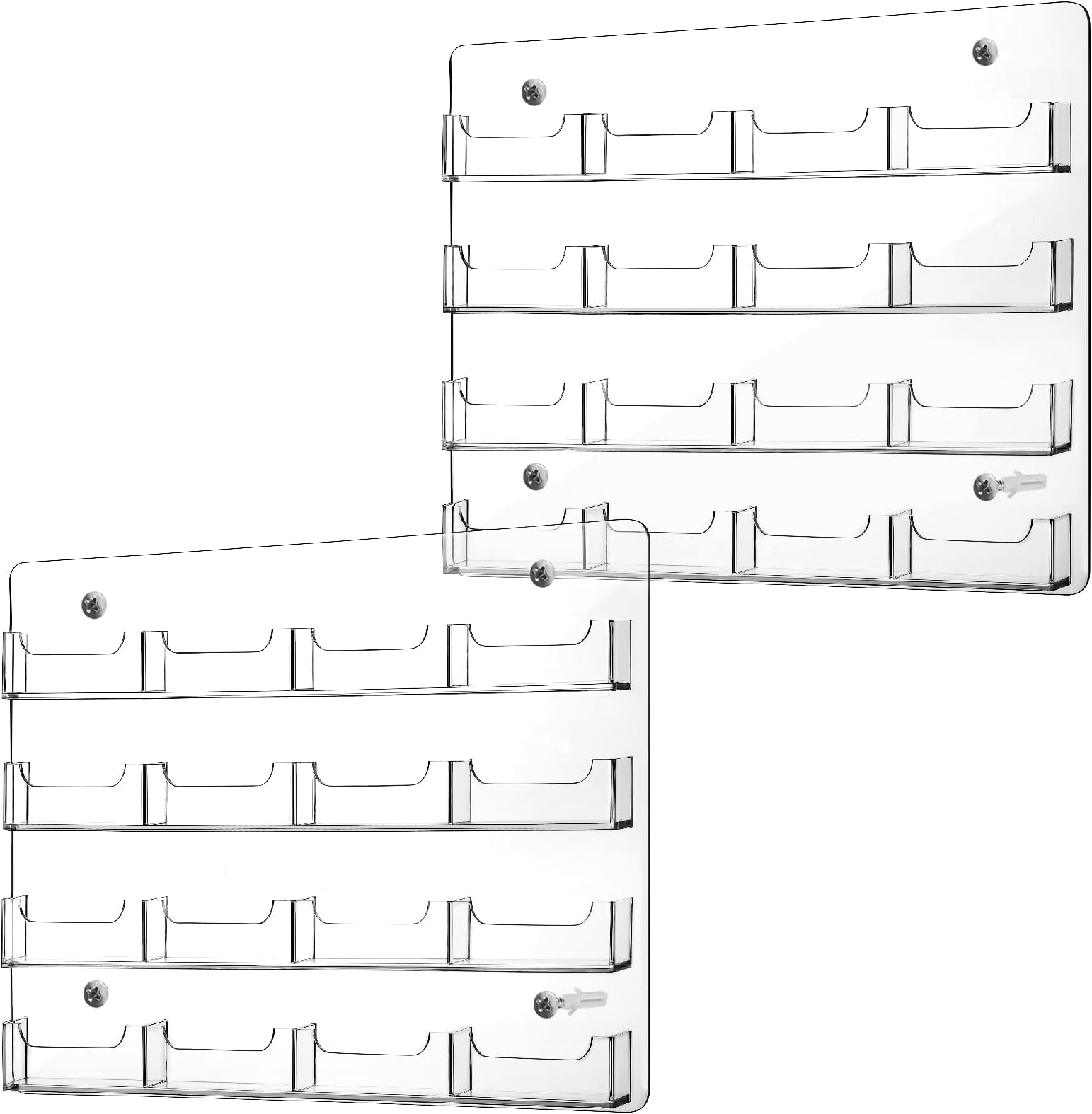 Acrylic Business Card Holder Wall Mount Clear Sticker Display Rack Multiple Card