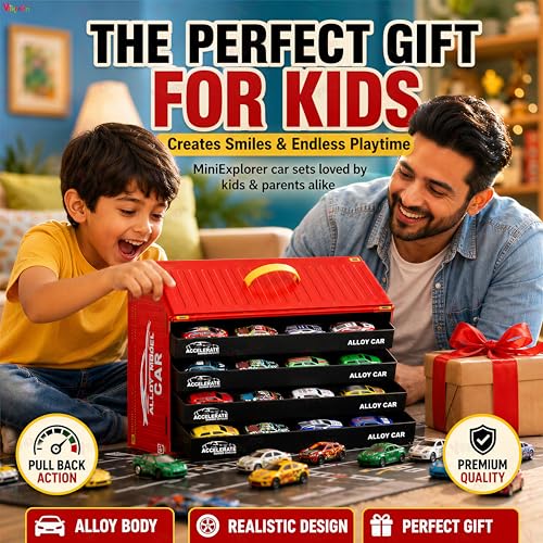 Image of VikriDA 48-Piece Pull Back Car Toy Set for Kids 3+ Years, Mini Racing Cars Bulk Pack, Friction Powered Pull Back Vehicles, Educational Learning Toys, Birthday Return Gifts for Boys & Girls