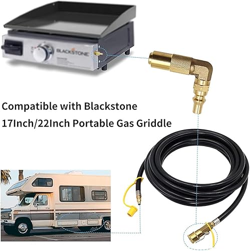 Miniatura 8 de Hooshing Adaptador de codo de propano de 38 pulgadas, adaptador de propano macho para conversión de baja presión para parrilla de camping de mesa