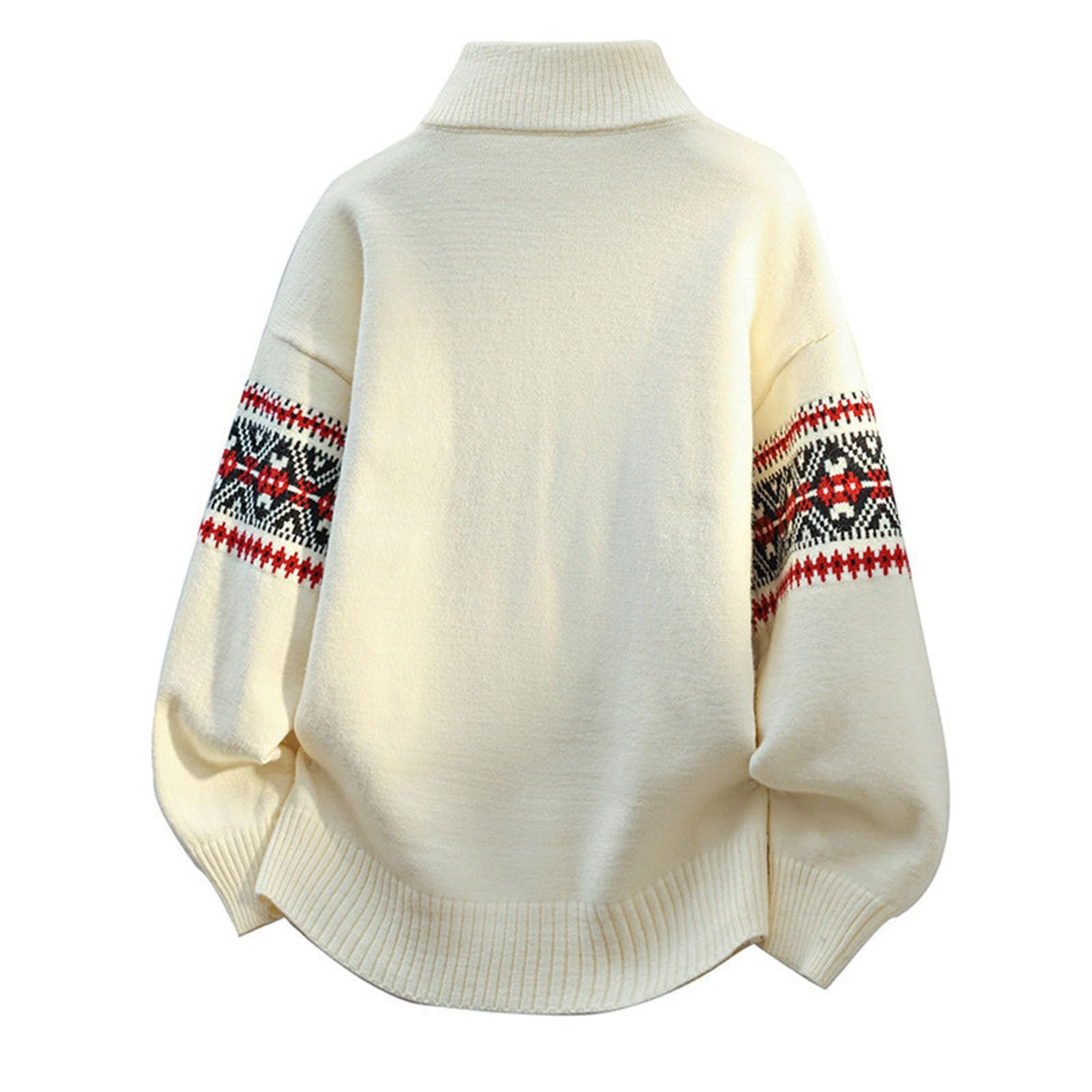 Suéter de Punto de Invierno, Cuello Semi Alto, Estilo Casual, Manga Larga, diseño Grueso y cómodo, Ideal para el frío y para Uso Diario.