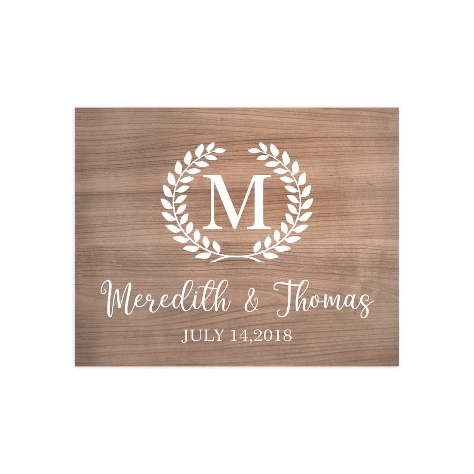 Hochzeitsschild, Willkommensschild, Hochzeitseingang, Lorbeerkranz, Hochzeitsnamen- und Datumsschild, rustikale Hochzeitsdekoration, Holz-Hochzeitsschild, Landhochzeit, 40,6 x 50,8 cm
