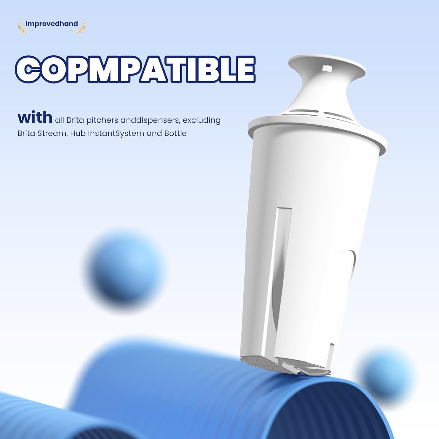 Improvedhand Water Filter Replacement Compatible with Brita Water Pitchers and Dispensers OB03, Classic 35557, Mavea 107007 and More, Pack of 3 - Image 2