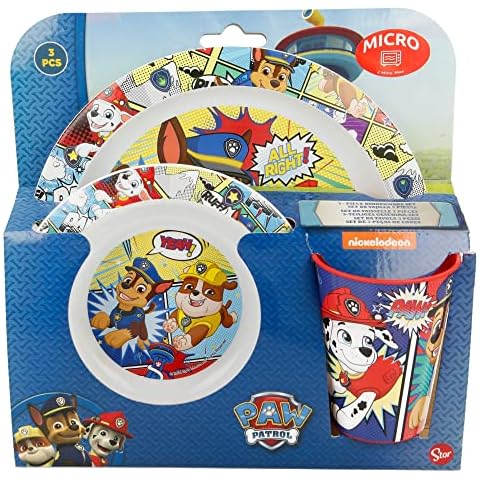 Set de Vajilla Paw Patrol Stor con Plato, Vaso y Cuenco Cover