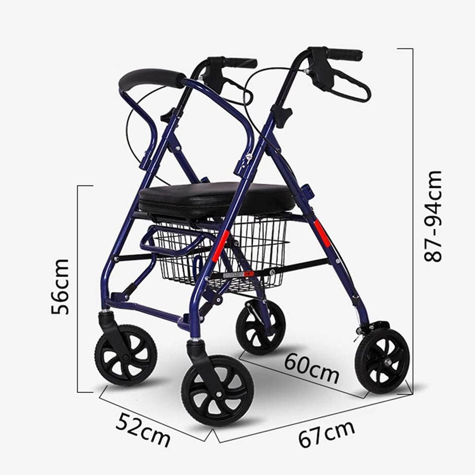 Składany Chodzik Typu Rollator Chodziki Typu Rollator - Chodzik Na Kółkach, Przenośny I Składany, Z Siedziskiem I Podnóżkiem