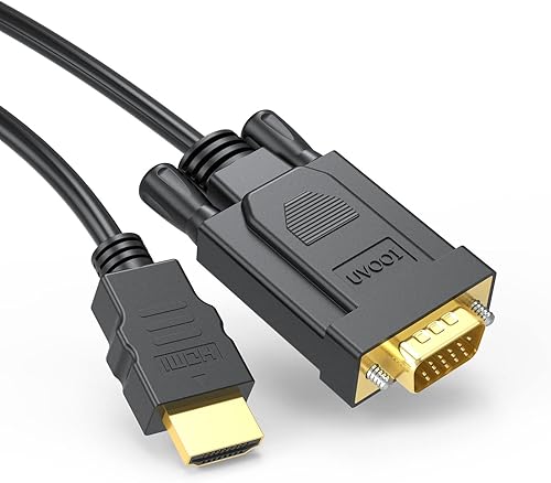 Cable HDMI a VGA de 6 pies, adaptador de video unidireccional HDMI a VGA de 6 pies (macho a macho) compatible con Raspberry Pi, Roku, computadora,