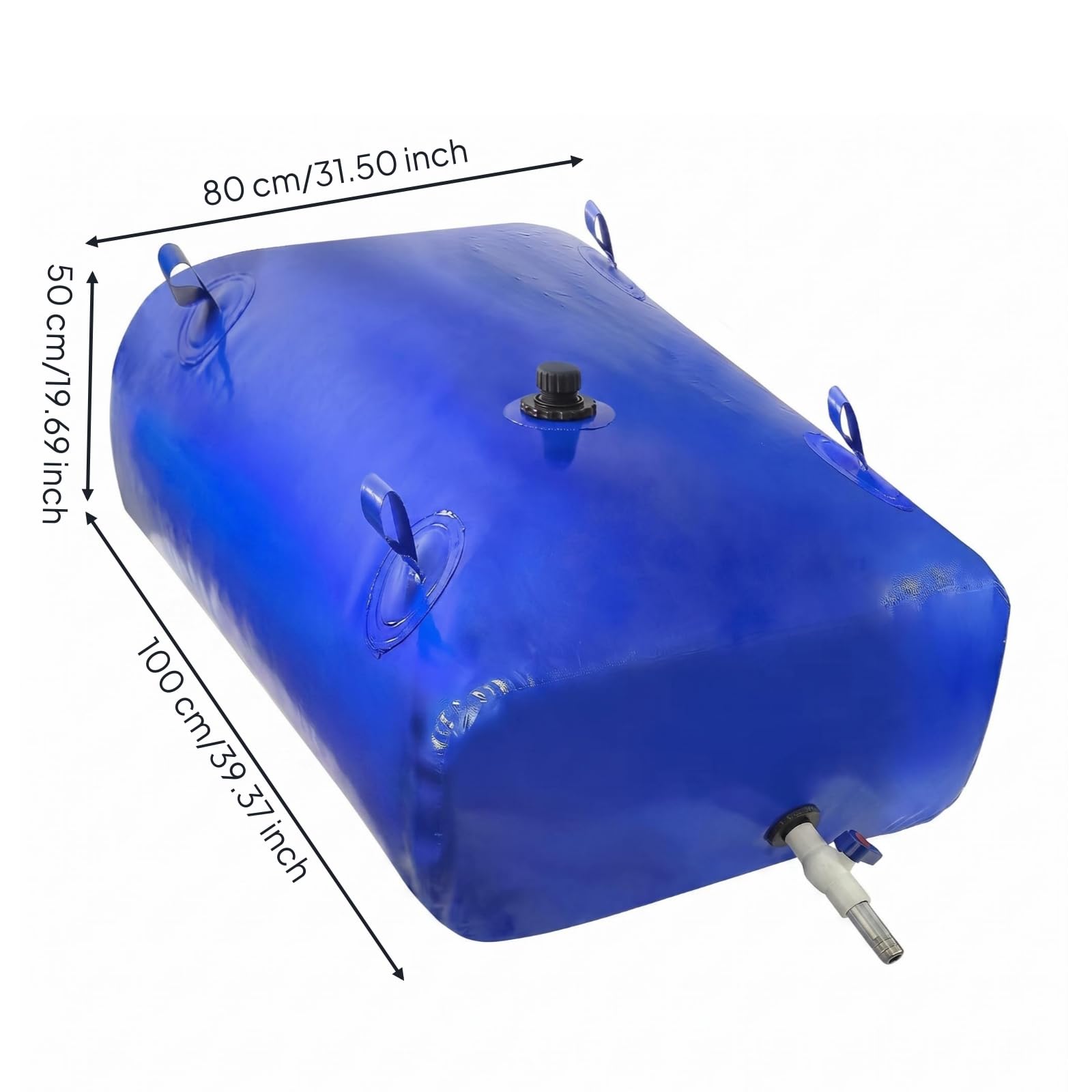 Milageto Réservoir d'Eau Pliable Citerne Souple Réservoir Pliable Sac de Stockage Poche à eau avec Couvercle à Vis Central et Sortie de Vidange PVC et, 400L