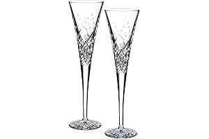 Exquisite Toasting Flutes for Bride and Groom: Waterford Wishes Happy Celebrations Pair