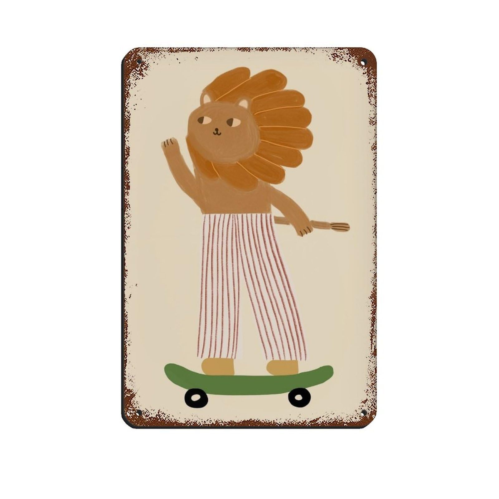Lxwnze 20L X 30W Cm Fun Nursery Poster Retro Poster Metal Tin Sign Chic Art Retro Iron Painting Bar People Cave Cafe Family Garage Poster Wall Decoration 8X12inch(20X30cm)