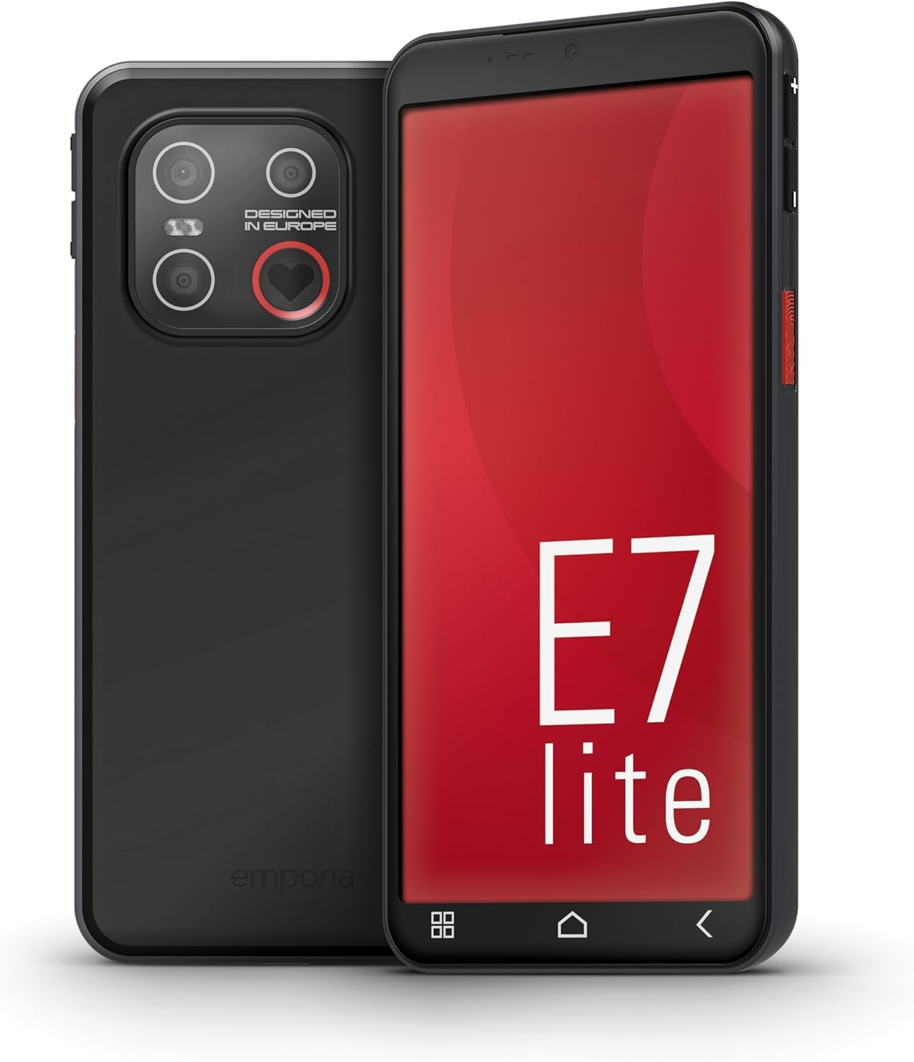 emporiaSMART.7lite Senioren-Smartphone ohne Vertrag, Android 16 Handy mit Notruftaste, 5,45" Touchdisplay, NFC, Fingerabdrucksensor, Hörgerätekompatibel, Großes Display, Einfache Bedienung, Schwarz