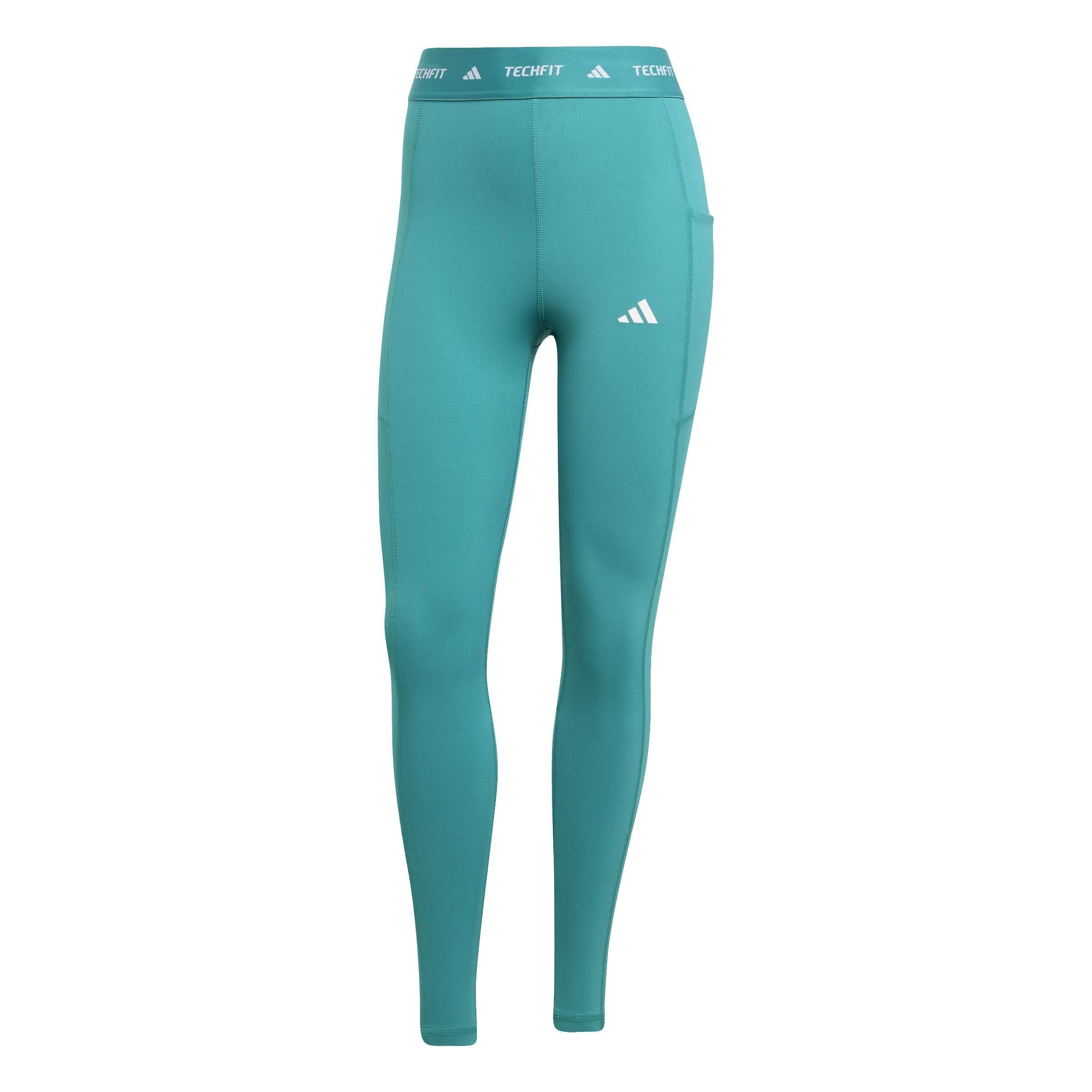 adidas Donna TECHFIT Stash Pocket Full Length Leggings, Pure Teal, M