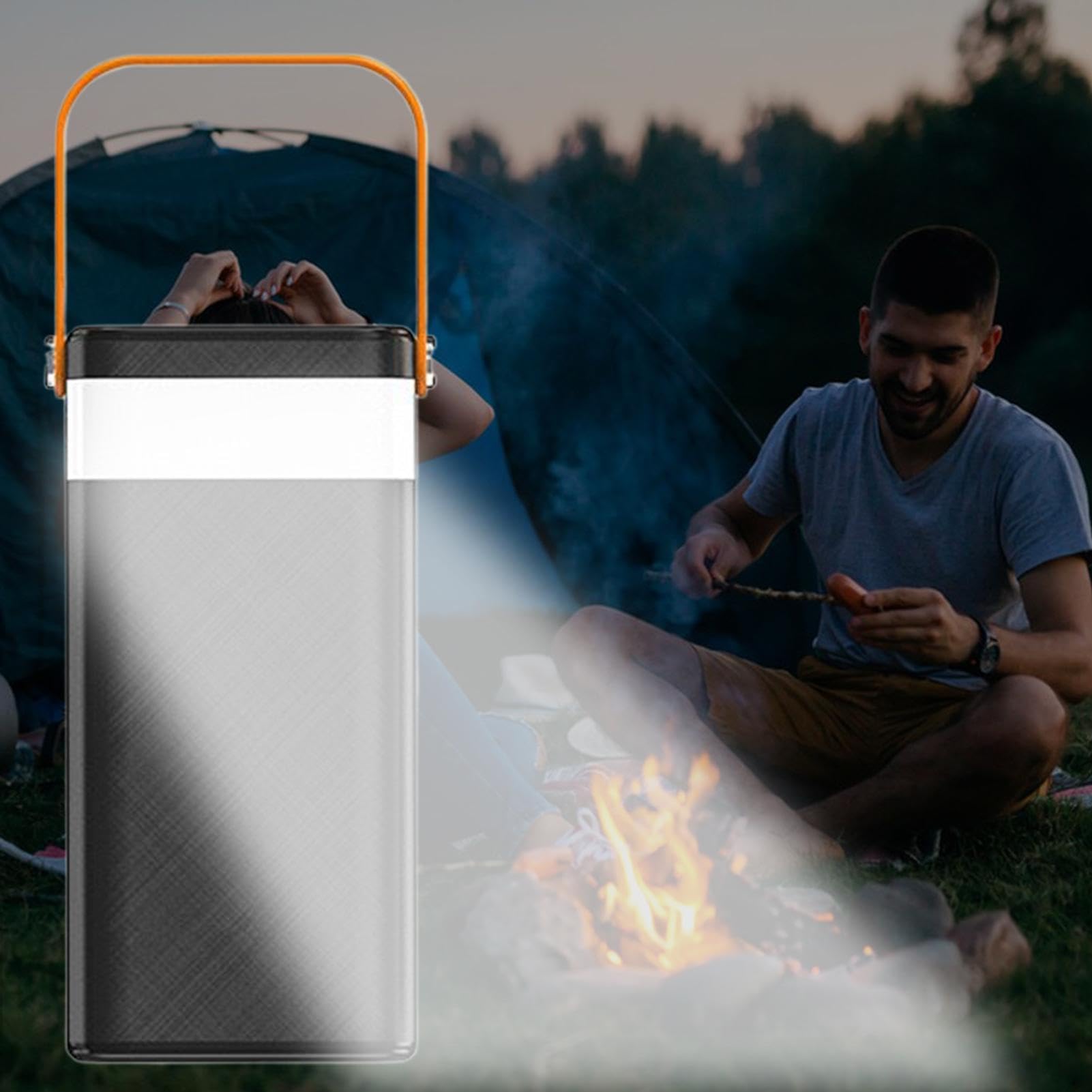 2 Piezas Cargador Solar Portátil, Carga Rápida 120W, Powerbank 50000mAh con Cables Integrados Luz, 4 Salidas 3 Entradas Powerbank para Camping Senderismo Viaje