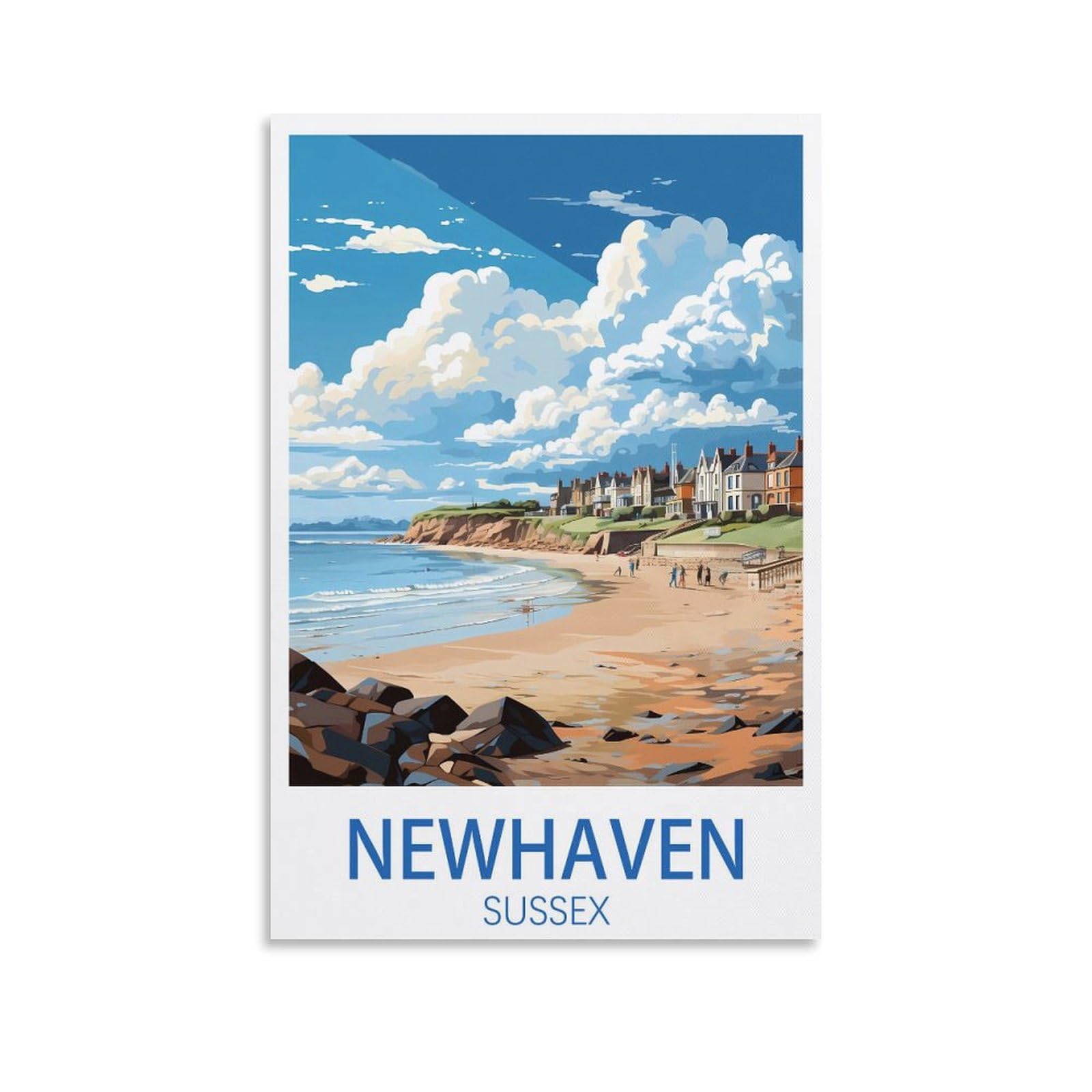 EZMLFA 5D Diamond Painting Kits,Newhaven Sussex Diamond Art Kits Adults, Create Your Own Diamond Painting Full Drill Gifts for Home Decor 40x40cm