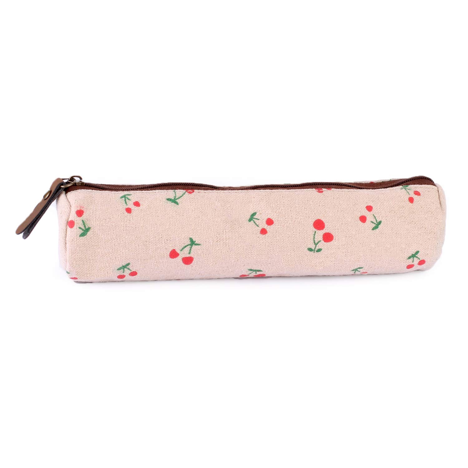 SnykkPencil case Cotton Linen Bag Pouch with Cherry Patterns