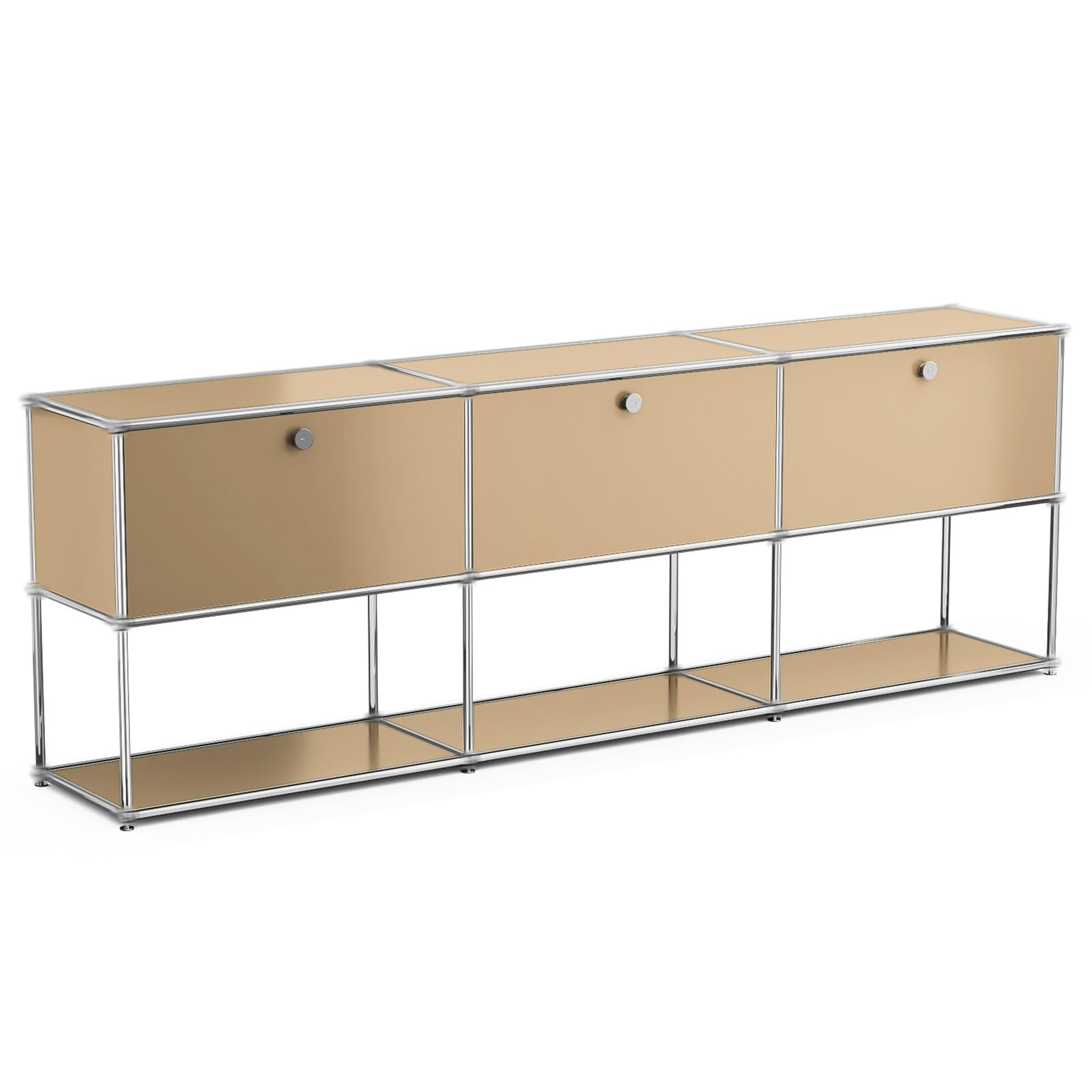 ARVORA Modern Storage Cabinet Sideboard in a living room setting, displaying books and decorative items.