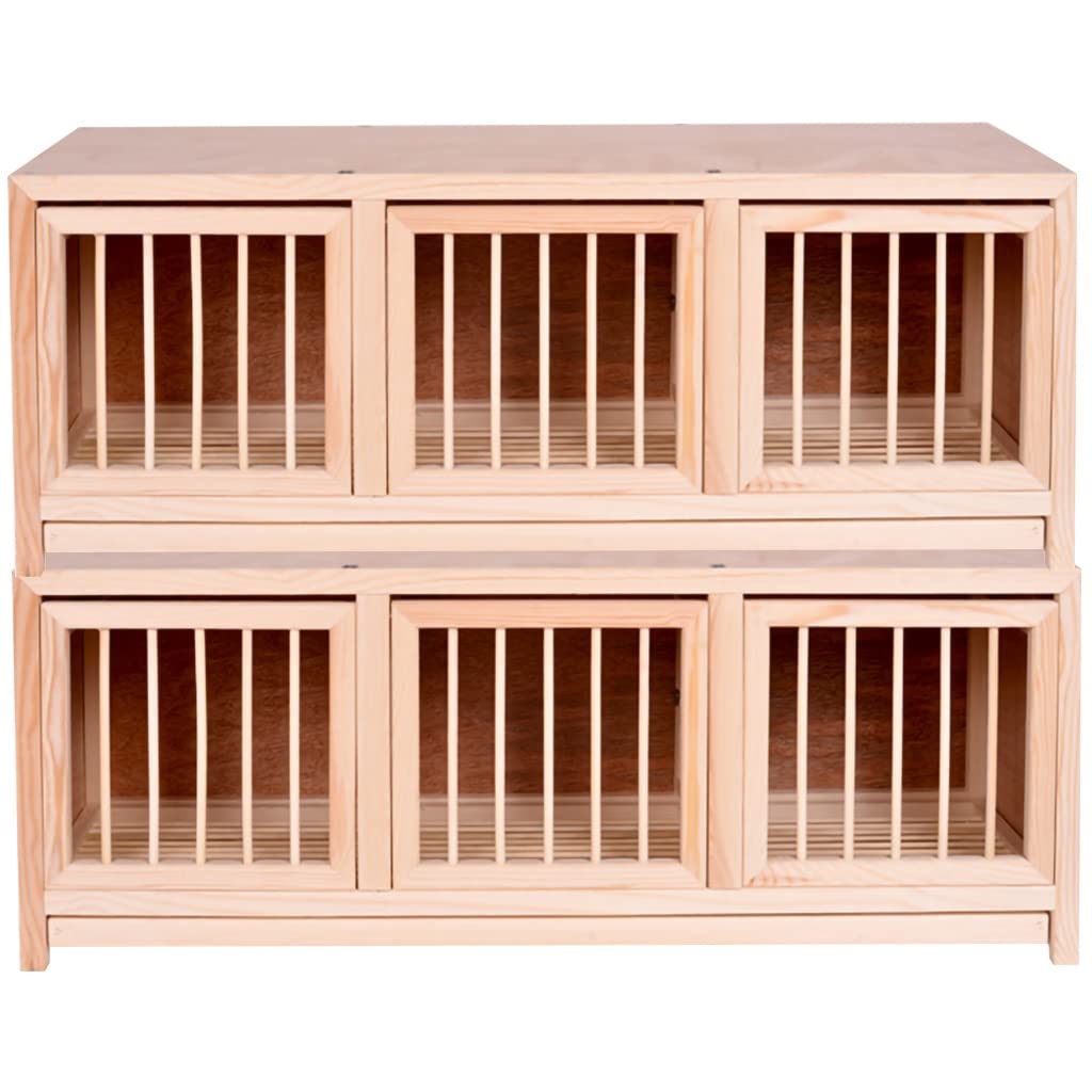 Birdcage 35 Inches Large -sized Pigeon Cage, Natural Pine Pigeon Nest Boxes Can Be Used for Flying, Outdoor Multi -purpose Breeding Cage (Color : Natural, Size : 35inch*2)