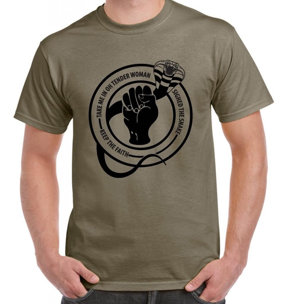 The Snake Northern Soul Keep The Faith Men's T-Shirt (Large, Khaki)