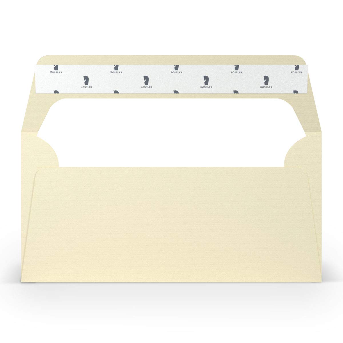 PAPERADO Lot de 1000 enveloppes DIN long/DL - Fermeture adhésive avec doublure en soie - Chamois nervuré beige crème - 100 g/m² - Enveloppes sans fenêtre - 22 x 11 cm - Enveloppes avec fermeture