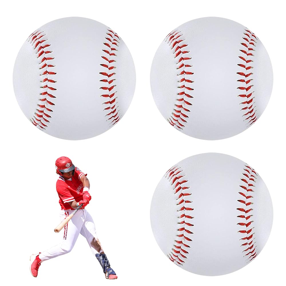 Pelotas De Béisbol 9 Pulgadas PU Cosido a Mano Espuma Suave Softball para Competiciones