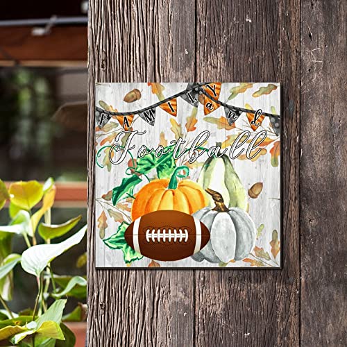 Panneau mural en bois famille football, cadeau idéal avec citrouille d'automne et tournesol