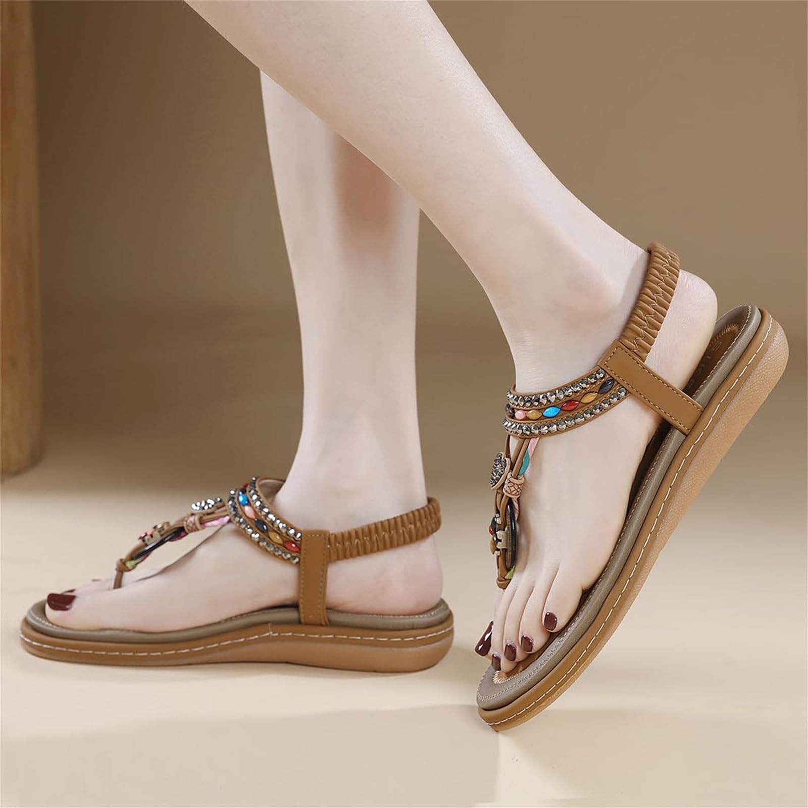 Scarpe Tela Donna Ciabatte Estive Eleganti Sandali da donna nuovi estivi comodi alla retrò stile etnico leggero da spiaggia per le vacanze con tacco elastico Espadrillas Scarpe Eleganti Comode