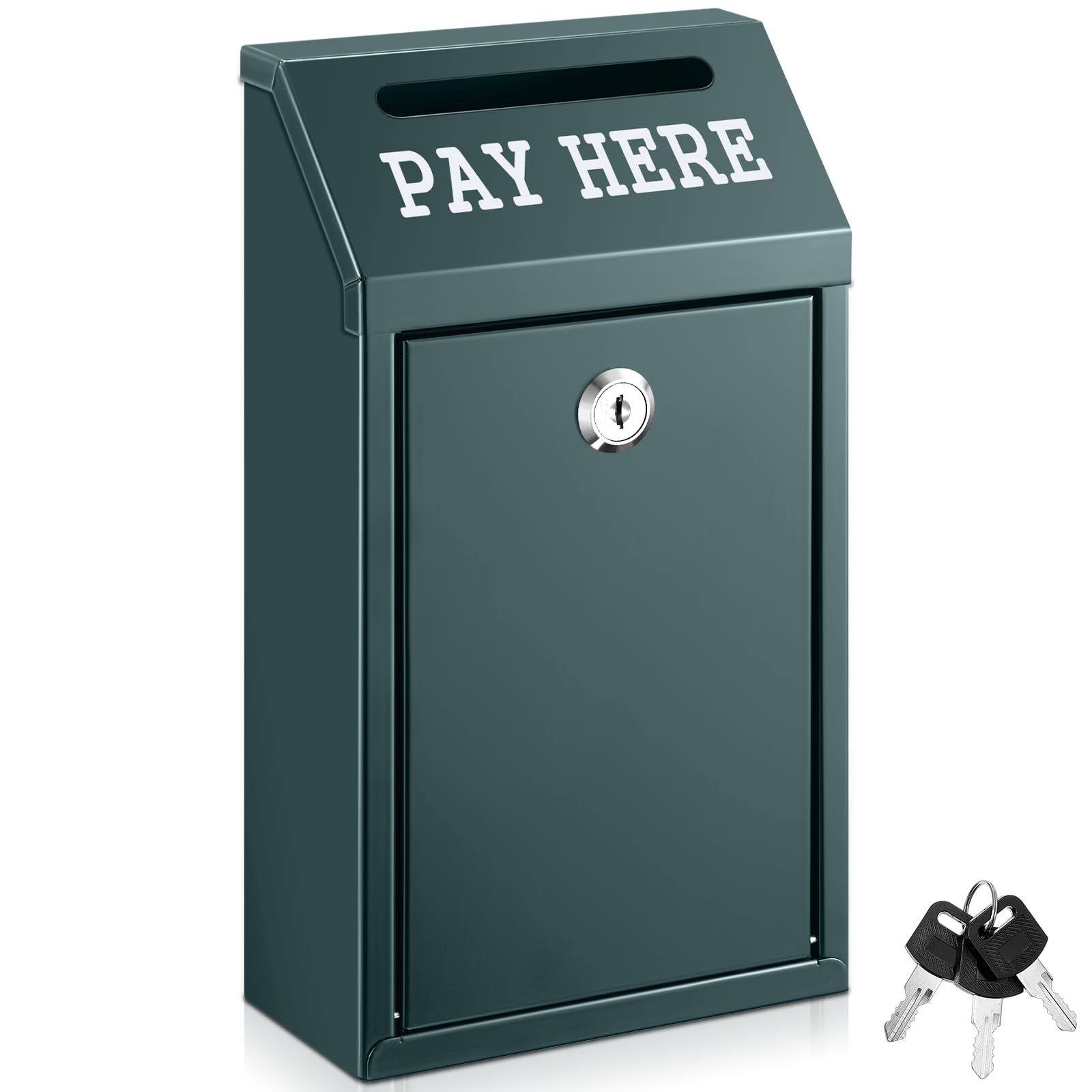 Yaocom Metal Donation Box With Lock - 10.2x5.7x2.8 Inch Secure Cash Collection Box