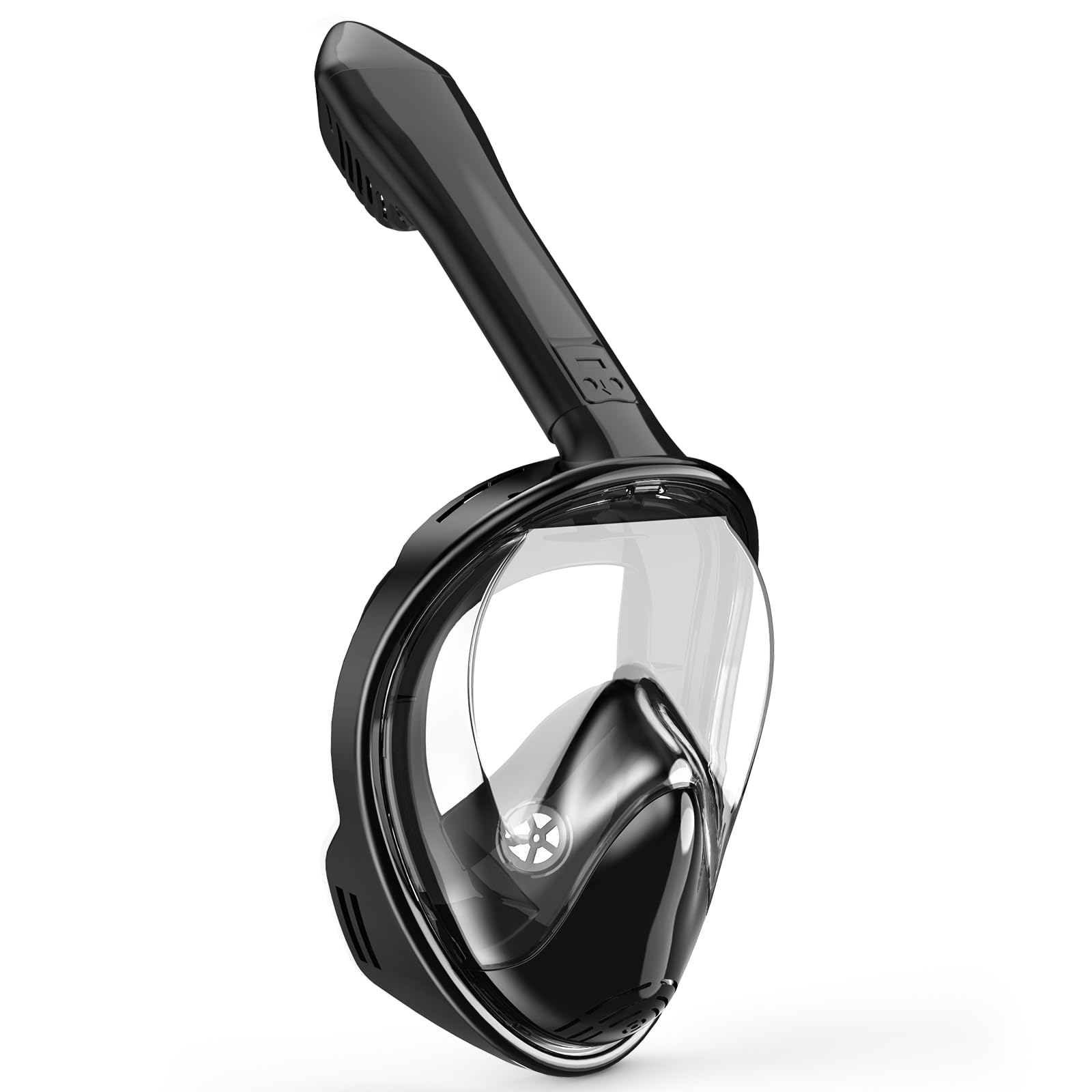 Kids Snorkel Mask Full Face, Snorkeling Gear for Kids 3-14 with Camera Mount, 180 Degree Panoramic View Snorkeling Set Anti-Fog Anti-Leak (Black)