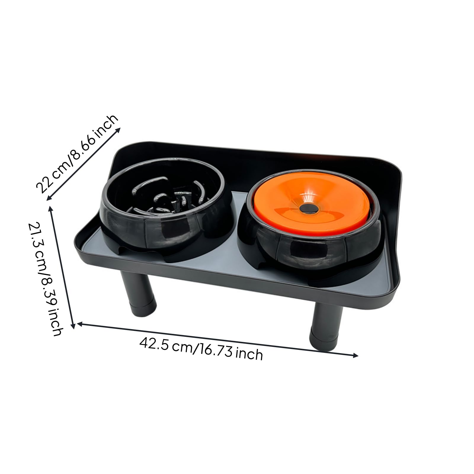 Gamelle Surélevée Réglable Surélevé Gamelle Surélevée avec Deux Bols Table Fixe d'alimentation pour Chiens, Style to 2