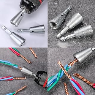 WADY Wire Twisting Tools, 3 Pcs No-Peeling Wire Stripping Tool Wire Stripper and Twister Nut Spinner Wire Connector Socket Wire Twister Tool for Power Drill Wire Twister Tool for Drill Wire Twister