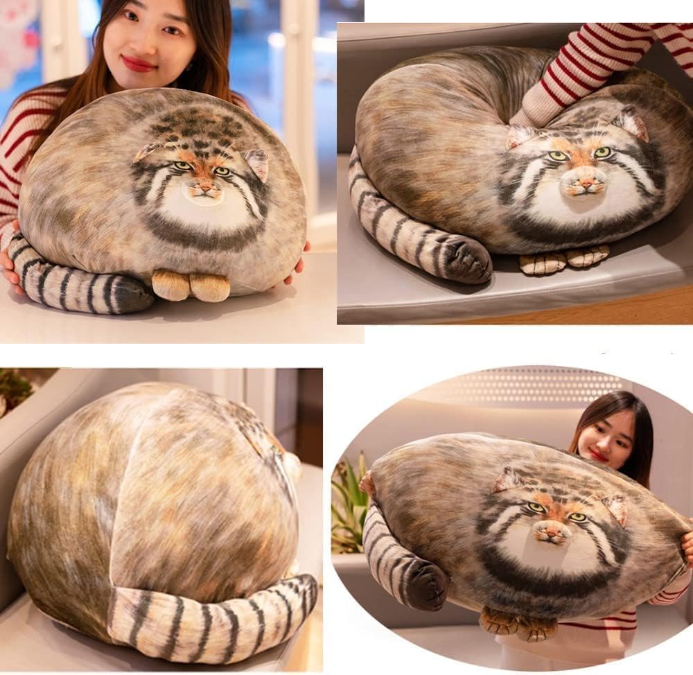Maomoto Steppe Cat Plush, Cat Stuffed Animal 18inch, Pallas Cat Plush Pillow, Cute Plushies for Girls Soft Plush Pillow - Image 4
