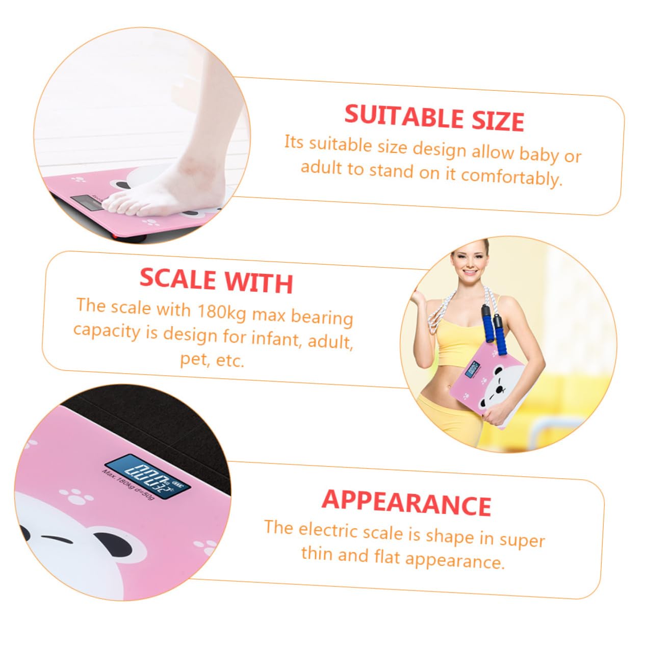 DECHOUS Electronic Scale Boy Girl Scale for Weight Weighing Machine Indoor Temperature Detector