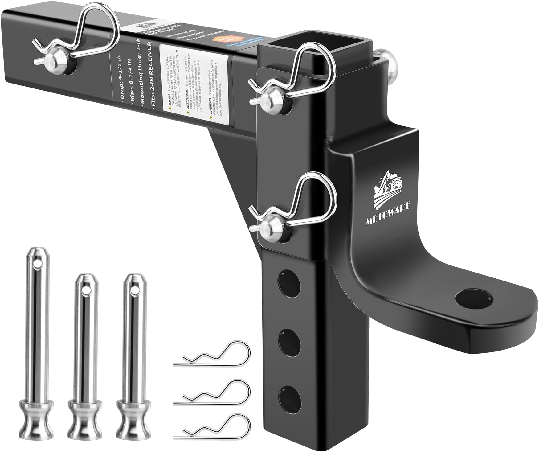 OPENROAD Adjustable Trailer Hitch Ball Mount - 2" Receiver, 7500 Lbs Capacity, 9-1/2" Drop / 8-1/4" Rise - View #5