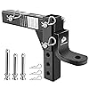 METOWARE Adjustable Trailer Hitch Ball Mount, 9-1/2" Drop and 8-1/4" Rise, Fits 2-Inch Receiver, with 1" Hitch Ball Hole, 6-Position Heavy Duty Tow Hitch with Pins