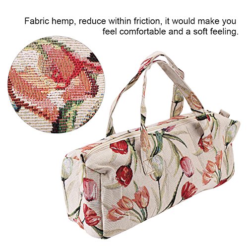 Image of GOTOTOP Knitting Needles Bag Knitting Bag Yarn Storage Bag Household Fabric Crafts Knitting Needles Storage Sweater Woven Organizer Bag Rose 15.75 x 5.51 x 5.51inch