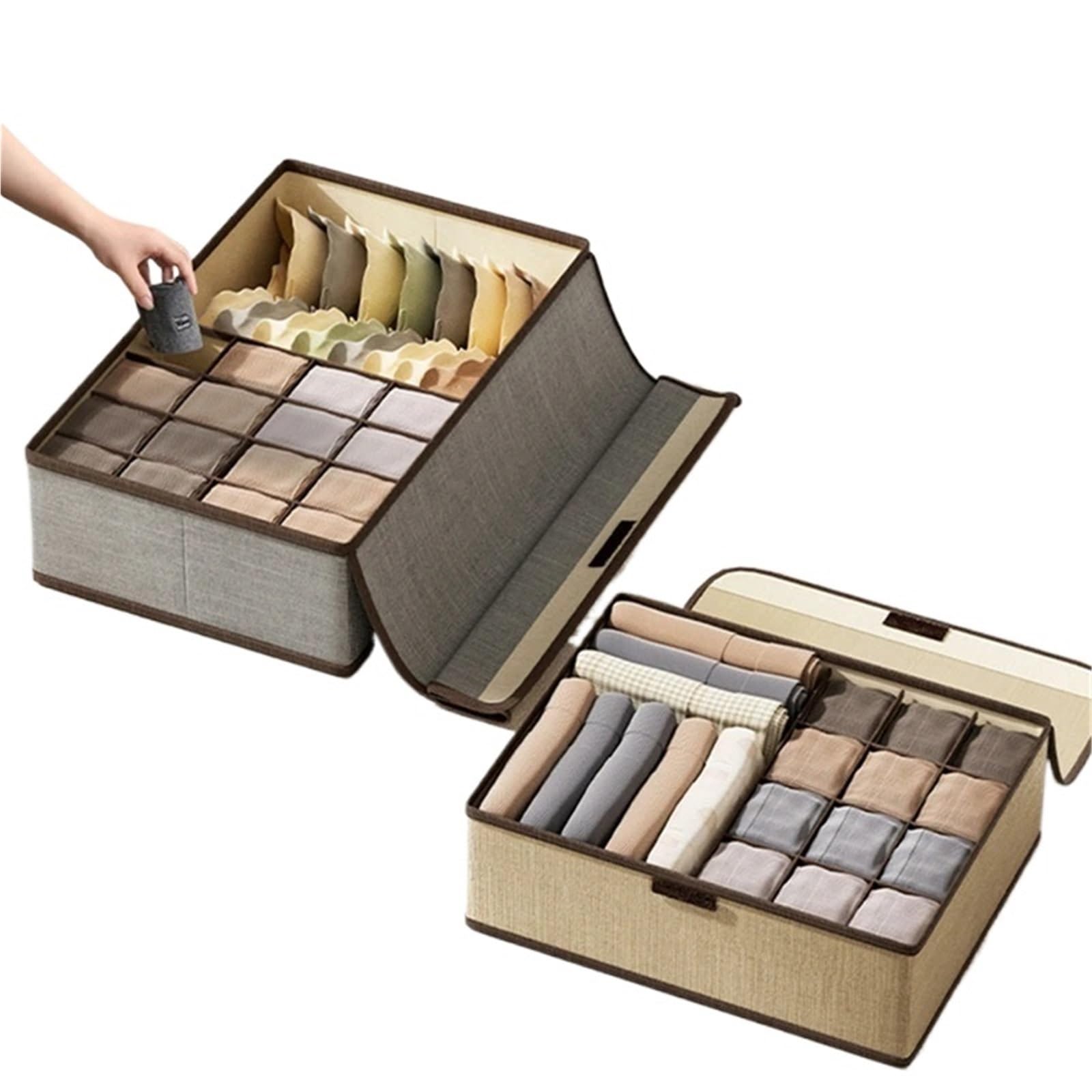 Schubladenorganizer für Unterwäsche, Sockenaufbewahrungsbox, BH-Aufbewahrungsbox mit Deckel, staubdichter Kleidersack für den Kleiderschrank