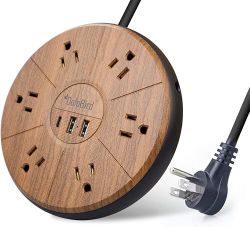 Protector de sobretensiones con 6 salidas de CA con USB y USB-C PD de 20 W, carga rápida, 15 A, 1875 W, salida de alta potencia ampliamente Protector de sobretensiones con 6 salidas de CA con USB y USB-C PD de 20 W, carga rápida, 15 A, 1875 W, salida de alta potencia ampliamente