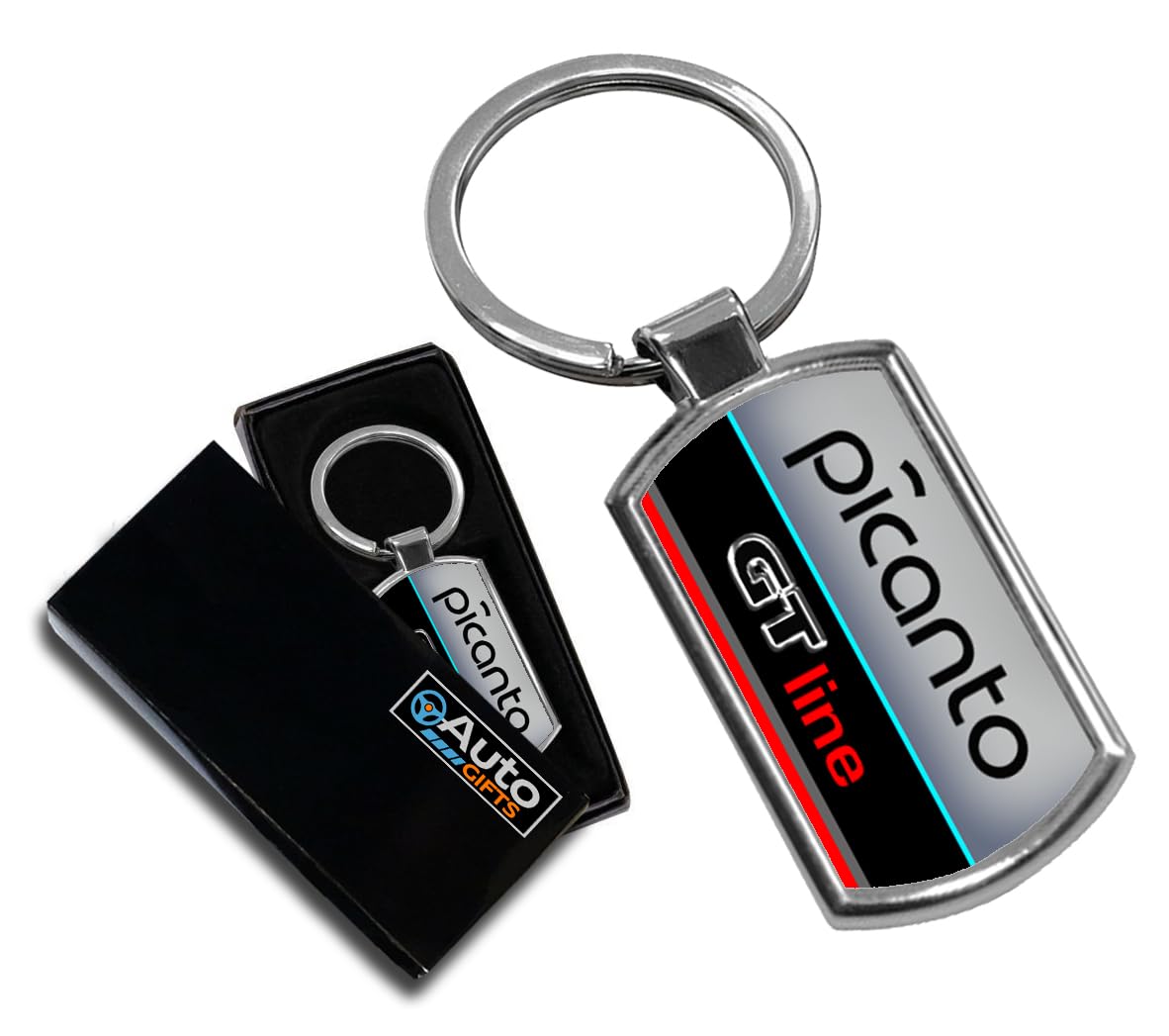Cargifts Unisex Silver Car Keyring For Picanto Gt Line