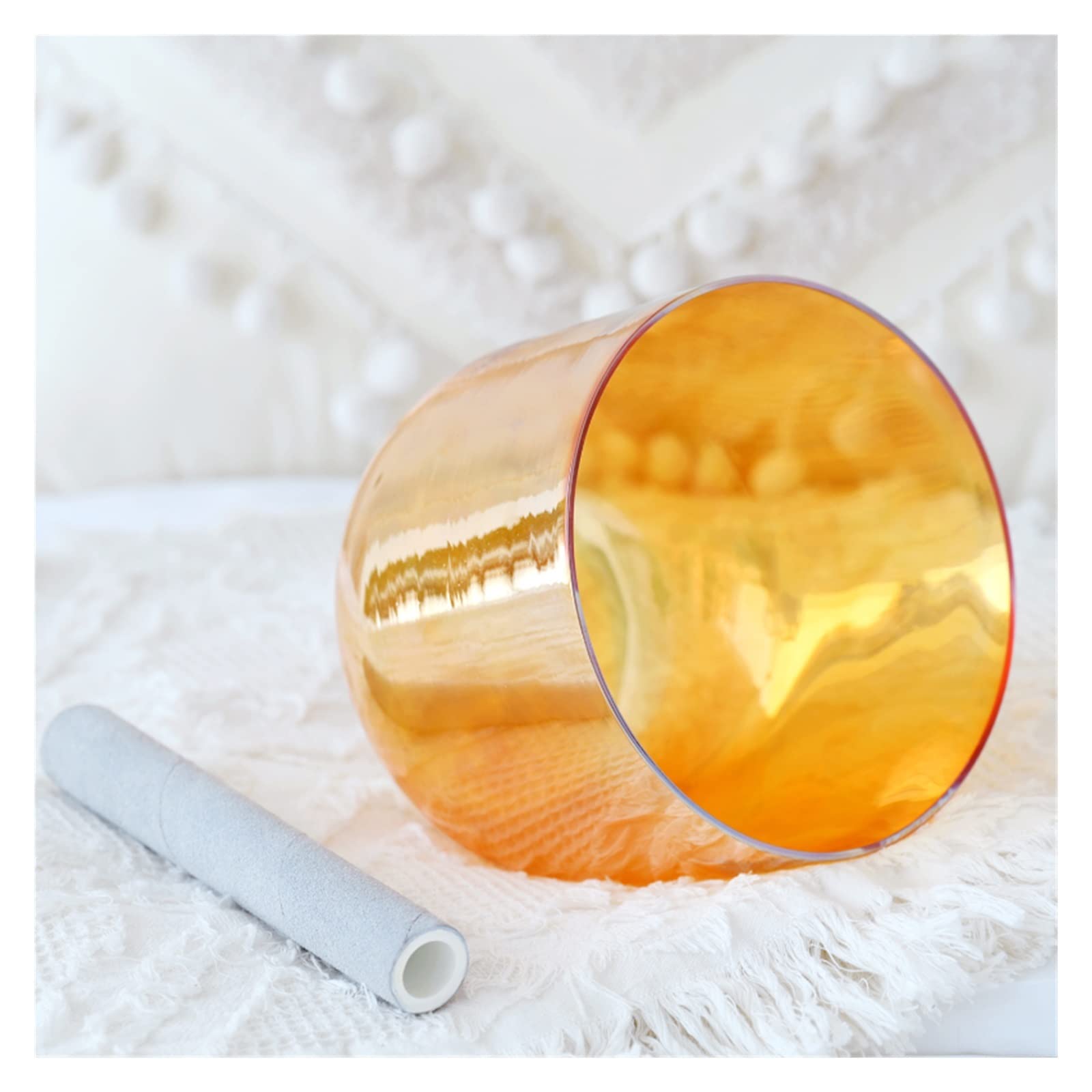 Medytacja Kryształowa Misa Tybetańska Joga 528 Hz Halloweenowa Misa Śpiewająca Perkusja (Size : 7 inch Golden)