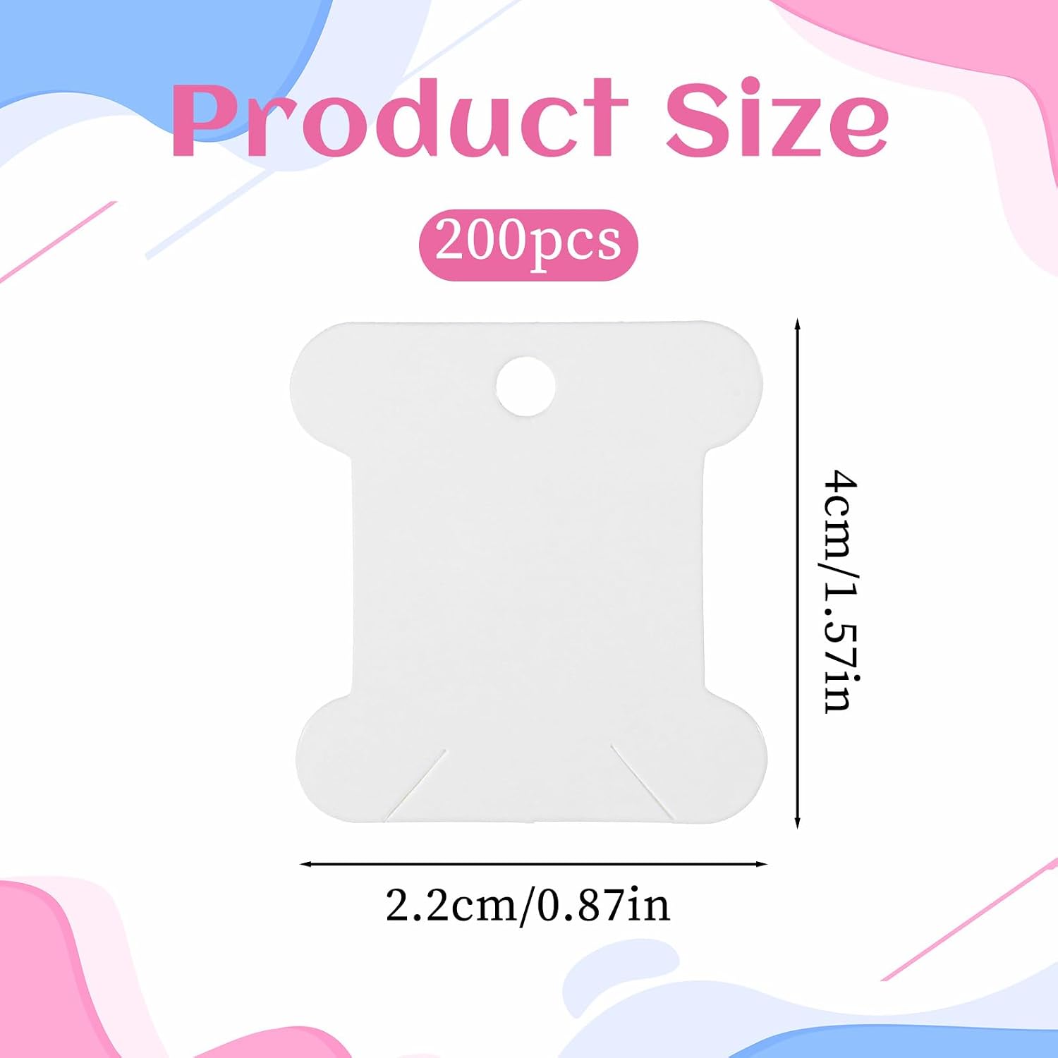 200 Pieces Floss Bobbins Embroidery Thread Bobbins Cross Stitch Bobbin Cardboard Floss Organizer Flosses Embroidery Bobbin White Sewing Machine Bobbines for Embroiderys Storage DIY Craft Sewing