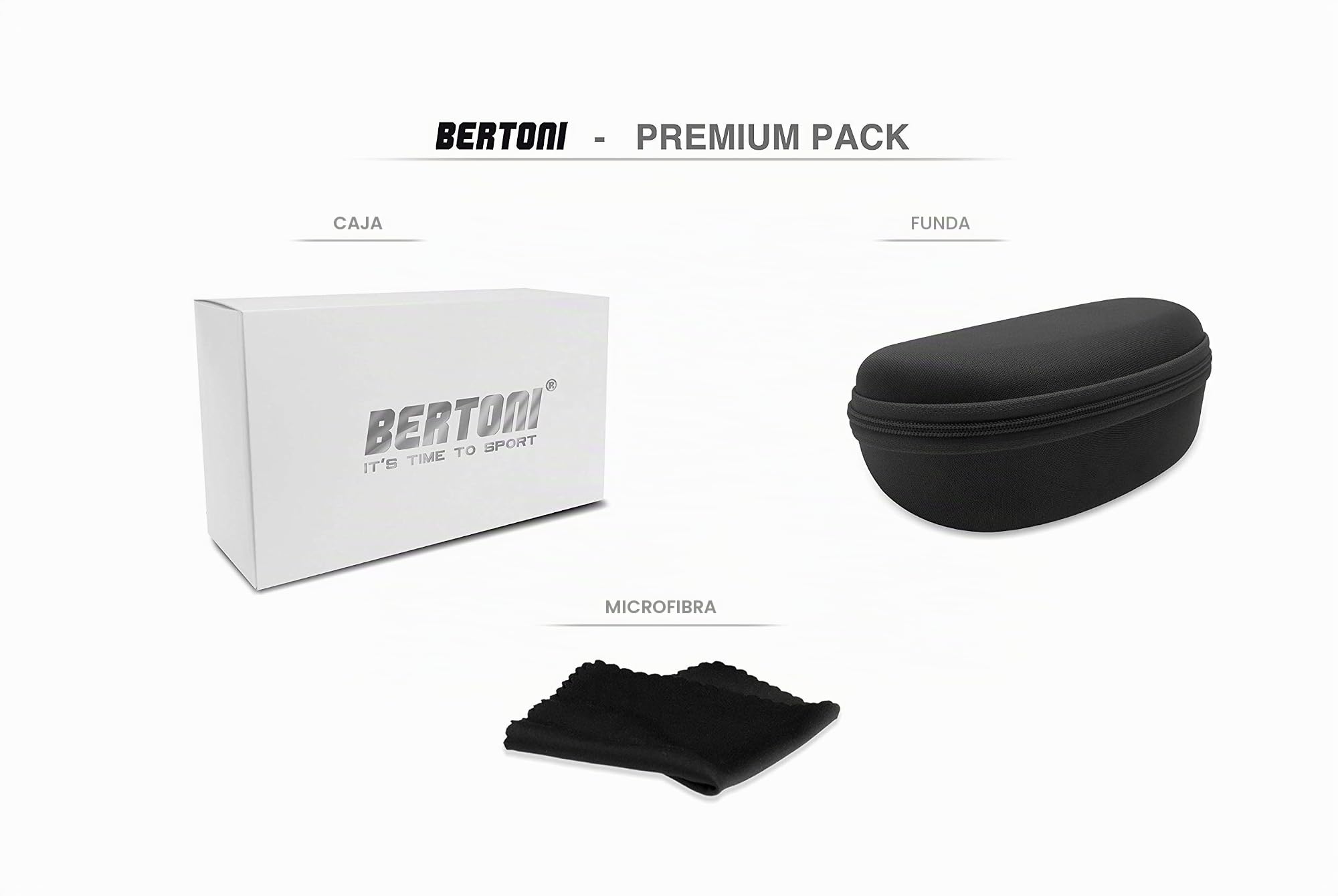 BERTONI Gafas Deportivas Ciclismo MTB Running para Hombre y Mujer en TR90 - Lente Ancha Antivaho 100% Protección UV mod. GEMINI