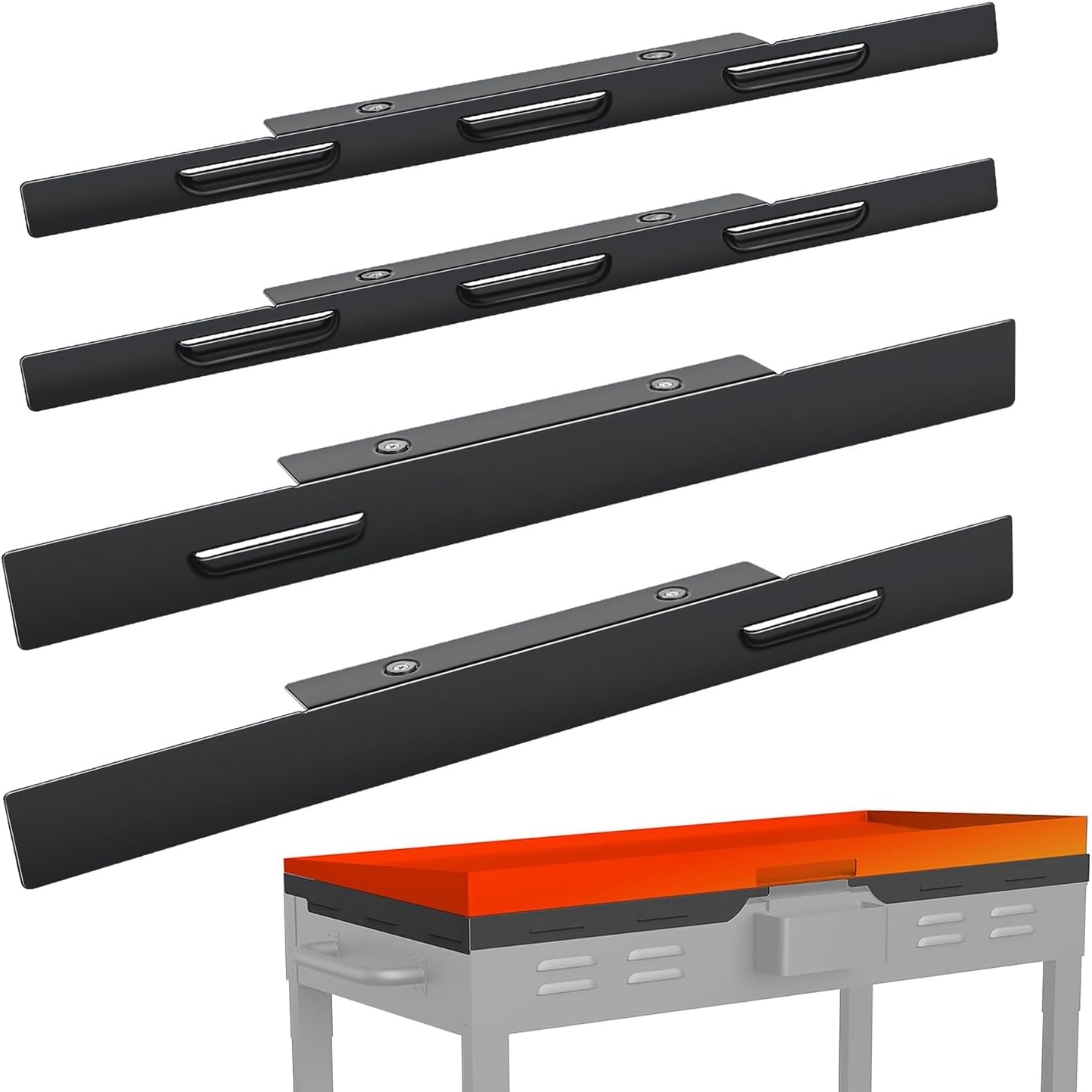 Upgraded Wind Guards for Blackstone 36" Griddle, Magnetic Wind Guard for Holding Heat, Griddle Accessories for Blackstone, Wind Protection, Save Gas, Powder Coated Steel Wind Shields Black-for 36 inches