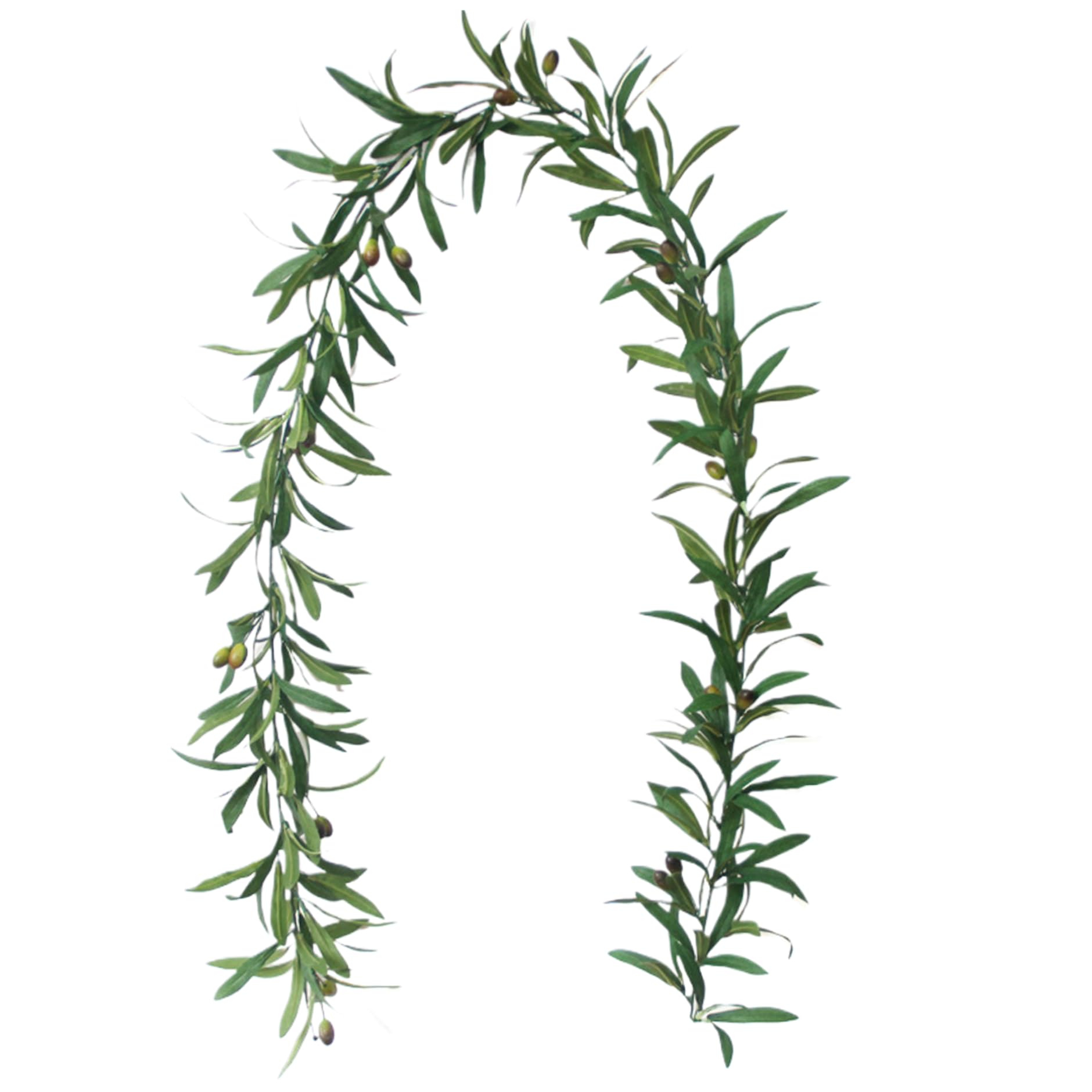 Vistnale Olive Leaf Garland|Olive Garland, 73 Inch Leaf, Artificial Branch, Portable Greenery for Front Door Wedding Wall Home Decor